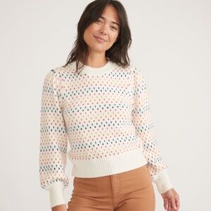 Marine Layer Alma Puff Sleeve Sweater in Rainbow